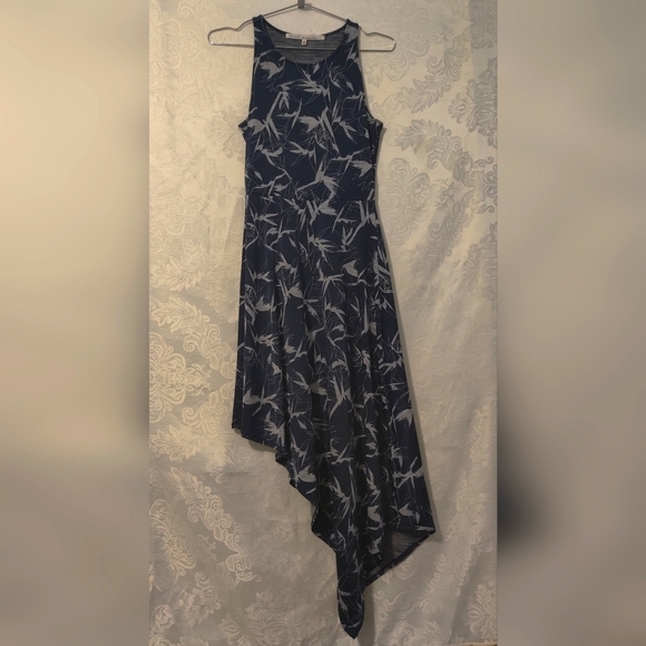 Rachel Roy Polynesian Blue & Grey Asymmetrical Wrap Maxi dress - Picture 1 of 10